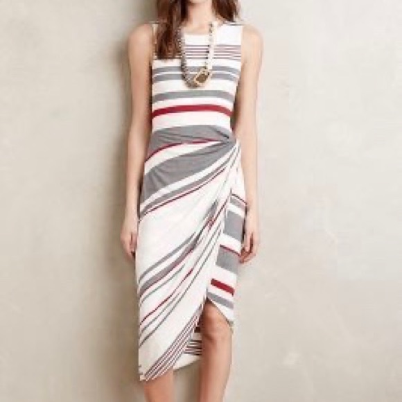 Anthropologie Bailey44 Gathered Stripes midi dress - Picture 6 of 10